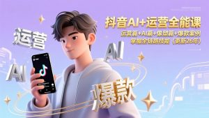 抖音AI+运营全能课,运营篇+AI篇+像塑篇+爆款案例,掌握全链路技能(更新26年-网创项目