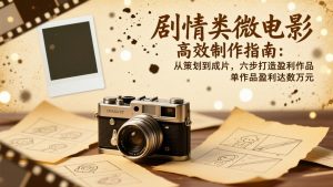剧情类微电影高效制作指南:从策划到成片,六步打造盈利作品,单作品盈利达数万元-网创项目