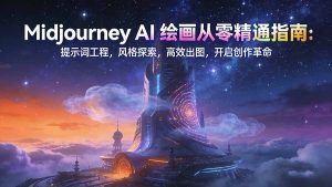 Midjourney AI绘画从零精通指南:提示词工程,风格探索,高效出图,开启创作革命-网创项目