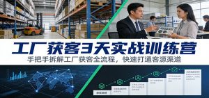 工厂获客3天实战训练营：手把手拆解工厂获客全流程，快速打通客源渠道-网创项目