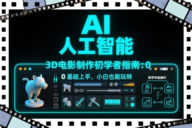 AI人工智能3D电影制作初学者指南：0基础上手，小白也能玩转-网创项目
