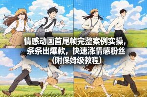 情感动画首尾帧完整案例实操，条条出爆款，快速涨情感粉丝(附保姆级教程)-网创项目