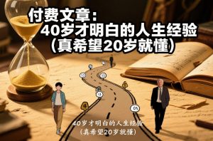 付费文章:40岁才明白的人生经验(真希望20岁就懂)-网创项目