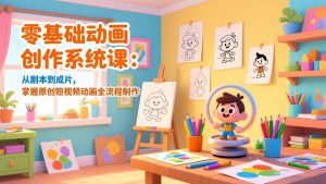 零基础动画创作系统课：从剧本到成片，掌握原创短视频动画全流程制作-网创项目