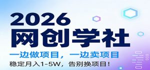 2026一边做项目,一边卖项目,稳定月入1-5W,告别换项目-网创项目