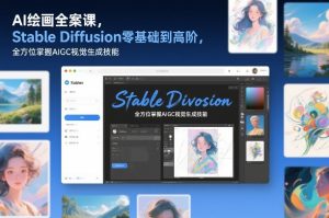 AI绘画全案课,Stable Diffusion零基础到高阶,全方位掌握AIGC视觉生成技能-网创项目