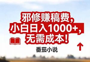 番茄小说赚稿费邪修玩法无需成本,真实日入1000+,超级简单!-网创项目