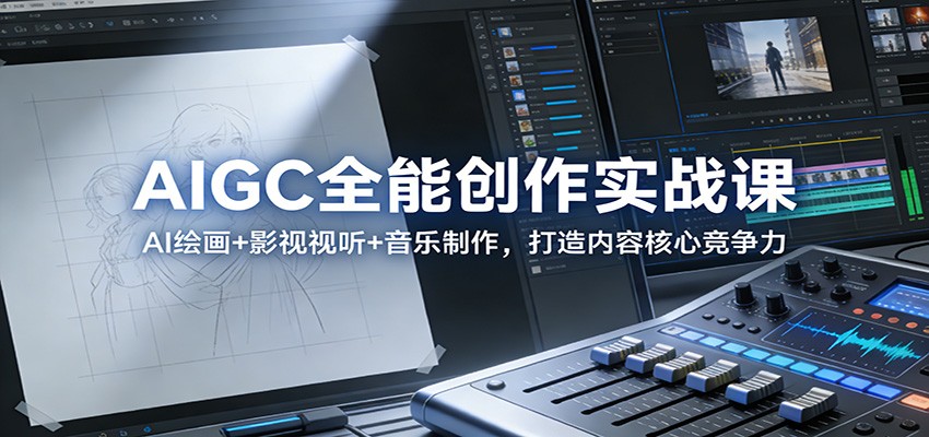 AIGC全能创作实战课：AI绘画+影视视听+音乐制作，打造内容核心竞争力-网创项目