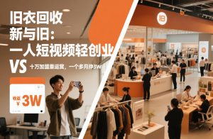 旧衣回收“新”与“旧”:一人短视频轻创业,VS十万加盟重运营,一个多月挣3W【揭秘】-网创项目