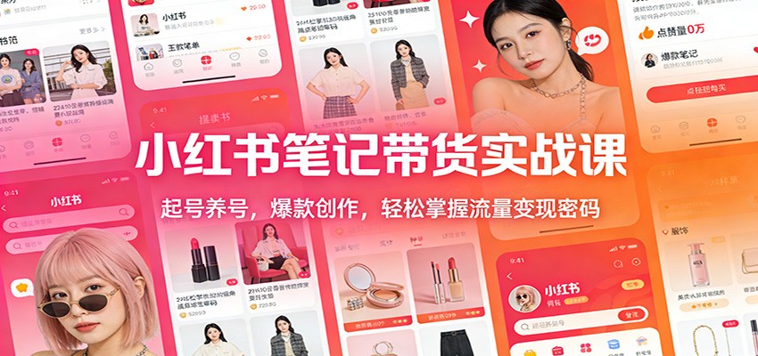 小红书笔记带货实战课：起号养号，爆款创作，轻松掌握流量变现密码-网创项目