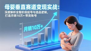 母婴垂直赛道变现实战:深度解析三大阶段起号与选品逻辑,打造月销10万+带货账号-网创项目
