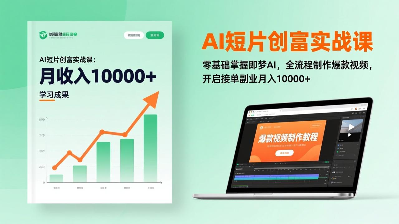 AI短片创富实战课：零基础掌握即梦AI，全流程制作爆款视频，开启接单副业月入10000+(更新-网创项目