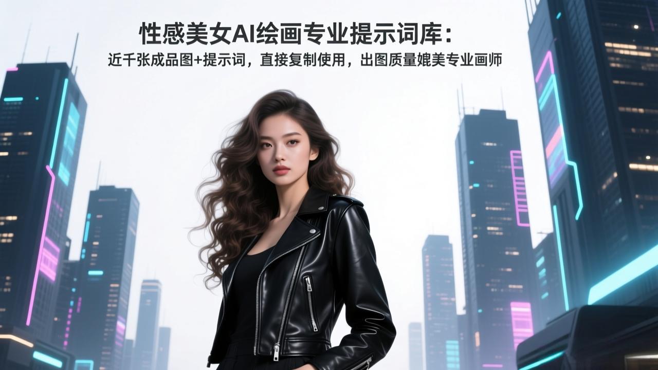 性感美女AI绘画专业提示词库：近千张成品图+提示词，直接复制使用，出图质量媲美专业画师-网创项目