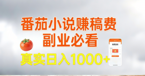 番茄小说赚稿费，副业必看，真实日入1000!超级简单！-网创项目