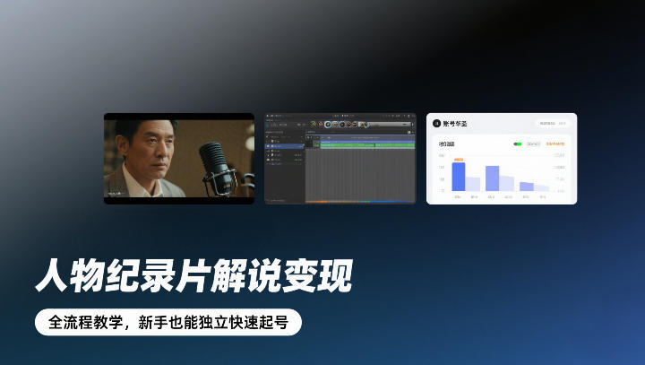 人物纪录片解说变现，全流程教学，新手也能独立快速起号-网创项目