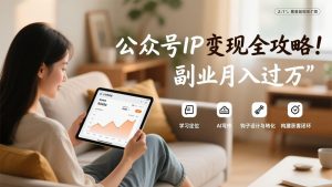 公众号IP变现全攻略,学习定位、AI写作、钩子设计与转化,构建获客闭环,副业月入过万-网创项目