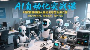 AI自动化实战课:20款智能机器人自动化您的业务任务,轻松节省时间,降低成本,提升利润-网创项目