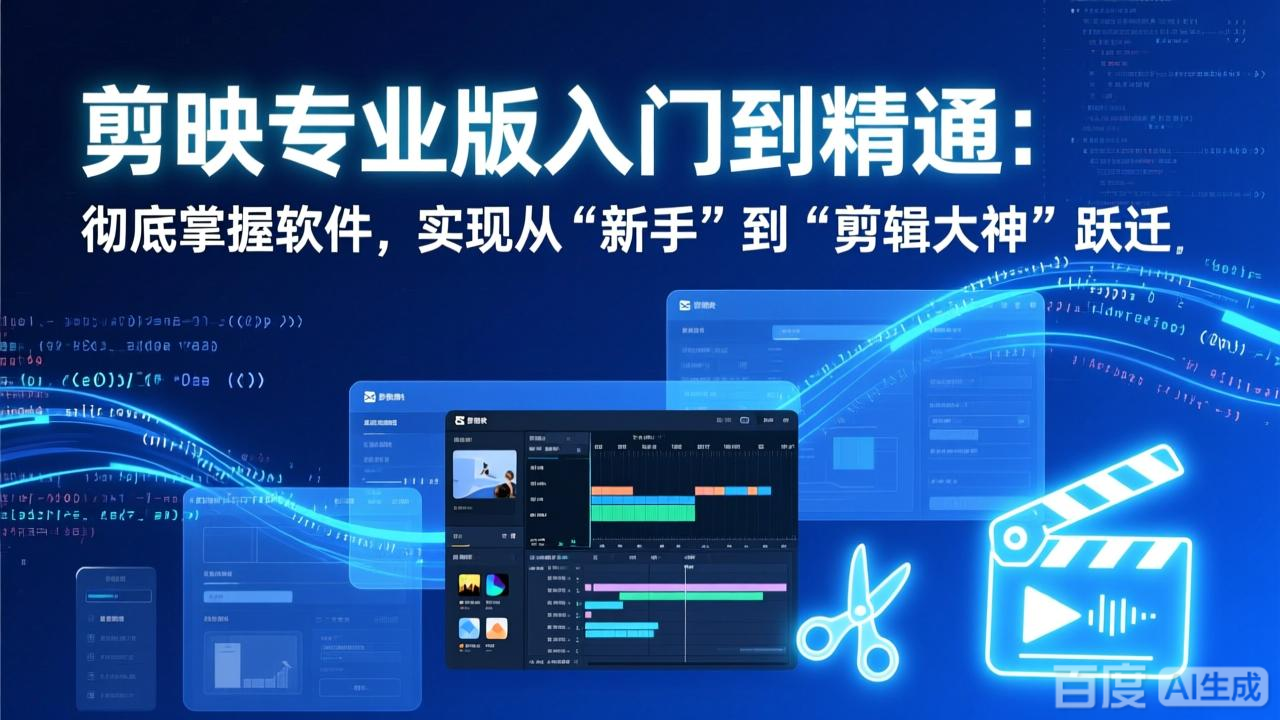剪映专业版入门到精通：彻底掌握软件，实现从“新手”到“剪辑大神”跃迁-网创项目