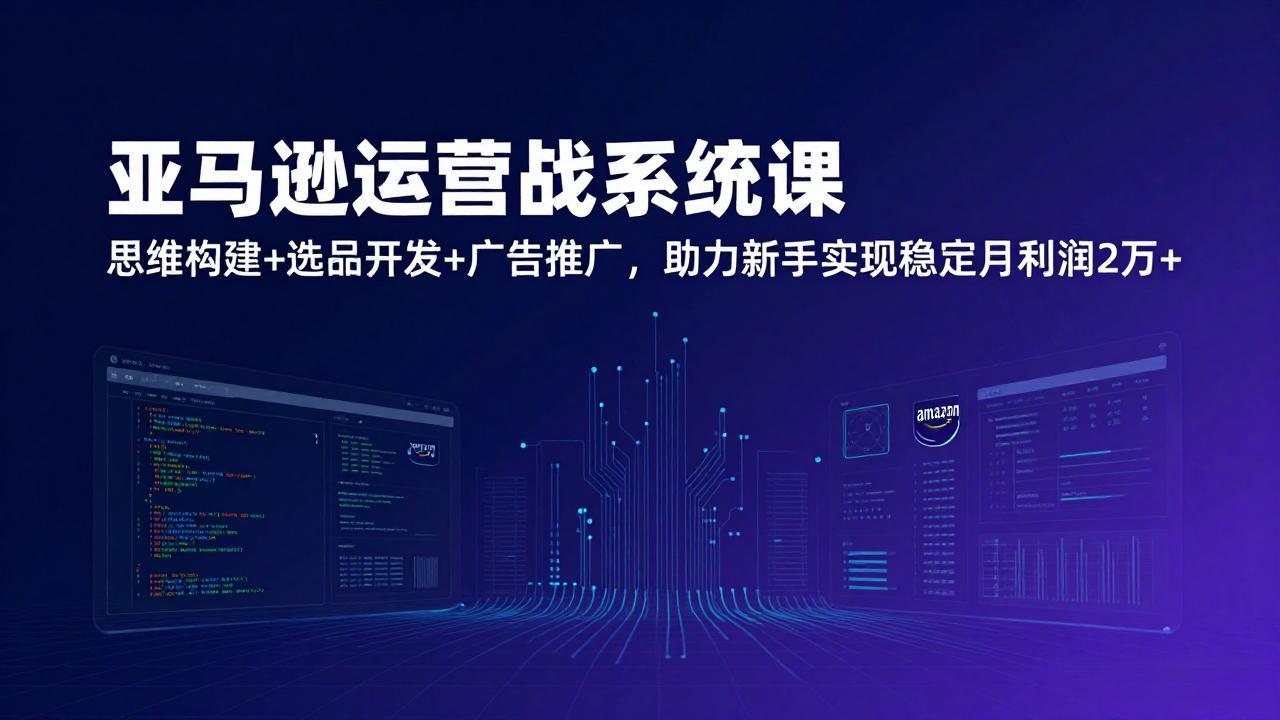 亚马逊运营实战系统课，思维构建+选品开发+广告推广，助力新手实现稳定月利润2万+(更新-网创项目
