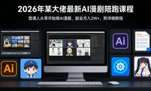 26年某大佬最新Ai漫剧陪跑课程，普通人从零开始做AI漫剧，副业月入2W+-网创项目