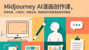 Midjourney AI漫画创作课，脚本构思、人物设计、排版合成，零基础创作完整漫画或系列插画-网创项目