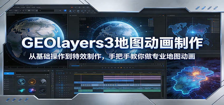 GEOlayers3地图动画制作：从基础操作到特效制作，手把手教你做专业地图动画-网创项目