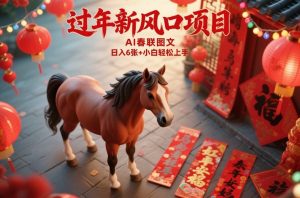 过年新风口项目，用ai春联图文，日入6张+小白轻松上手【揭秘】-网创项目