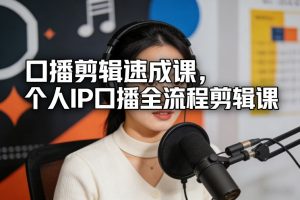 口播剪辑速成课，个人IP口播全流程剪辑课-网创项目