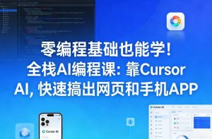 零编程基础也能学!全栈AI编程课:靠Cursor AI,快速搞出网页和手机APP-网创项目