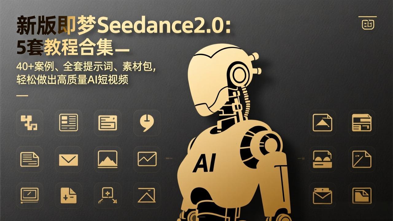 新版即梦Seedance2.0：5套教程合集，40+案例、全套提示词、素材包，轻松做出高质量AI短视频-网创项目
