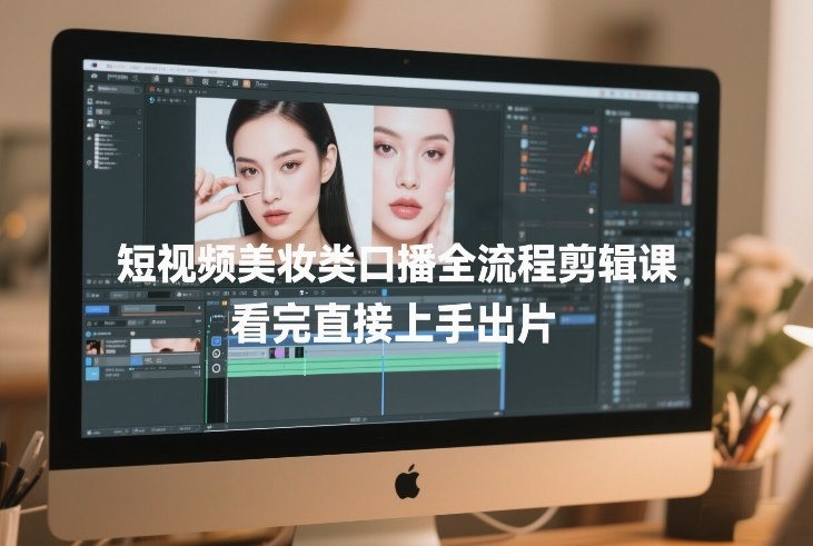 短视频美妆类口播全流程剪辑课，看完直接上手出片-网创项目