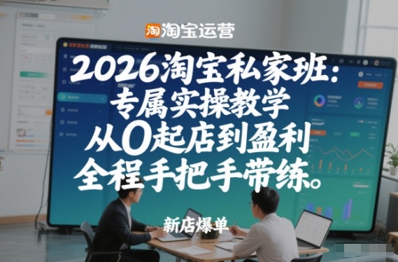 2026淘宝私家班：专属实操教学，从0起店到盈利，全程手把手带练(更新)-网创项目