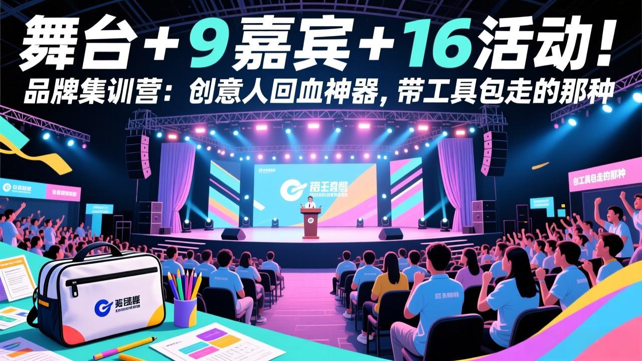 舞台 + 9 嘉宾 + 16 活动！品牌集训营：创意人回血神器，带工具包走的那种-网创项目