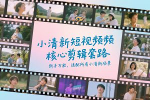 小清新短视频核心剪辑套路,新手万能,适配所有小清新场景-网创项目