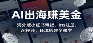 AI出海赚美金:海外版小红书带货,Ins注册,AI视频,环境搭建全教学-网创项目