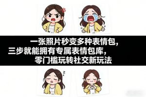 一张照片秒变多种表情包,三步就能拥有专属表情包库,零门槛玩转社交新玩法【文档】-网创项目