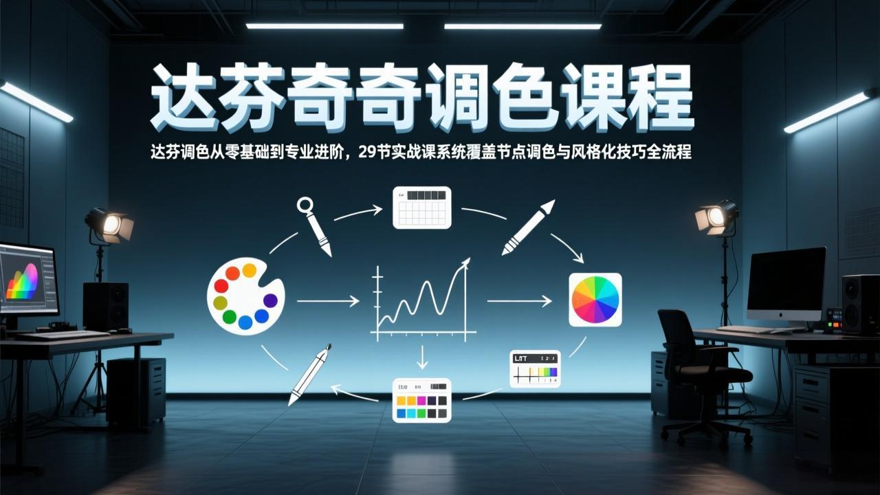 达芬奇调色从零基础到专业进阶，29节实战课系统覆盖节点调色与风格化技巧全流程-网创项目