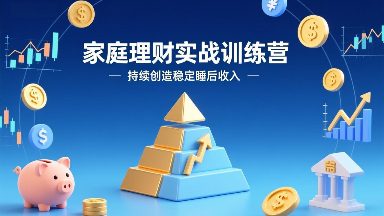 家庭理财实战训练营：从0到1建体系，三阶进阶层层递进，助你持续创造稳定睡后收入-网创项目
