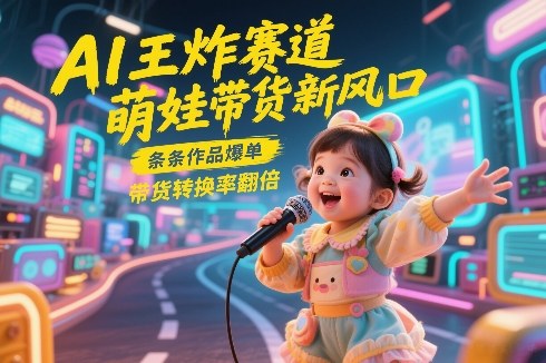 AI王炸赛道，萌娃带货新风口，条条作品爆单，带货转换率翻倍，核心逻辑拆解-网创项目