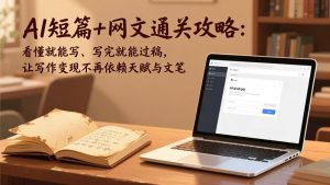 AI短篇+网文通关攻略：看懂就能写、写完就能过稿，让写作变现不再依赖天赋与文笔-网创项目