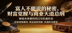 富人不能说的秘密，财富觉醒与商业天道总纲，解密未来暴利风口与机遇形态-网创项目