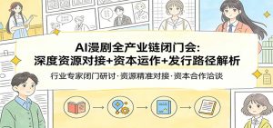 AI漫剧全产业链闭门会：深度资源对接+资本运作+发行路径解析-网创项目