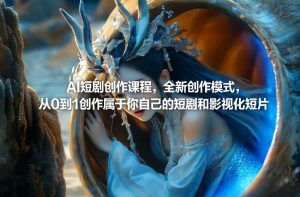 AI短剧创作课程,全新创作模式,从0到1创作属于你自己的短剧和影视化短片-网创项目