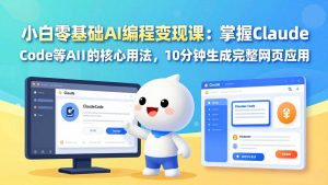 小白零基础AI编程变现课:掌握Claude Code等AI工具的核心用法,10分钟生成完整网页应用-网创项目