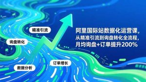 阿里国际站数据化运营课-3月,从精准引流到询盘转化全流程,月均询盘+订单提升200%-网创项目