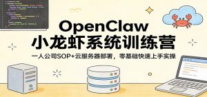 OpenClaw小龙虾系统训练营：一人公司SOP，云服务器部署，零基础快速上手实操-网创项目