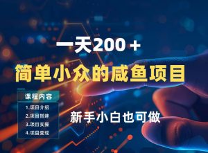 一天收入2张，一个简单小众的咸鱼项目，0门槛小白也能做-网创项目