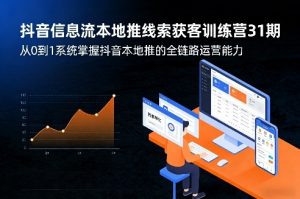抖音信息流本地推线索获客训练营31期，从0到1系统掌握抖音本地推的全链路运营能力-网创项目