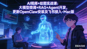 AI视频+绘图实战课:大模型微调+RAG+Agent开发,更新OpenClaw安装及飞书接入-Mac版-网创项目