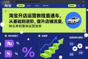 淘宝开店运营教程直通车，从基础到进阶，提升店铺流量，转化率和整体运营效率(更新26年3月)-网创项目